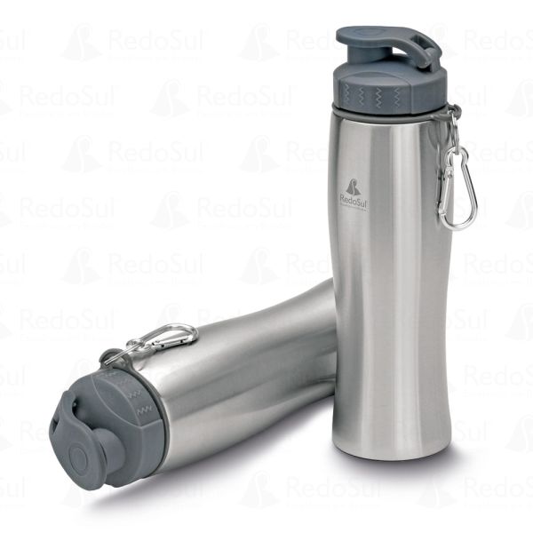 RD 8110132-Garrafa de Aço Inox 750 ml com Mosquetão Personalizada | Santo-Andre-SP